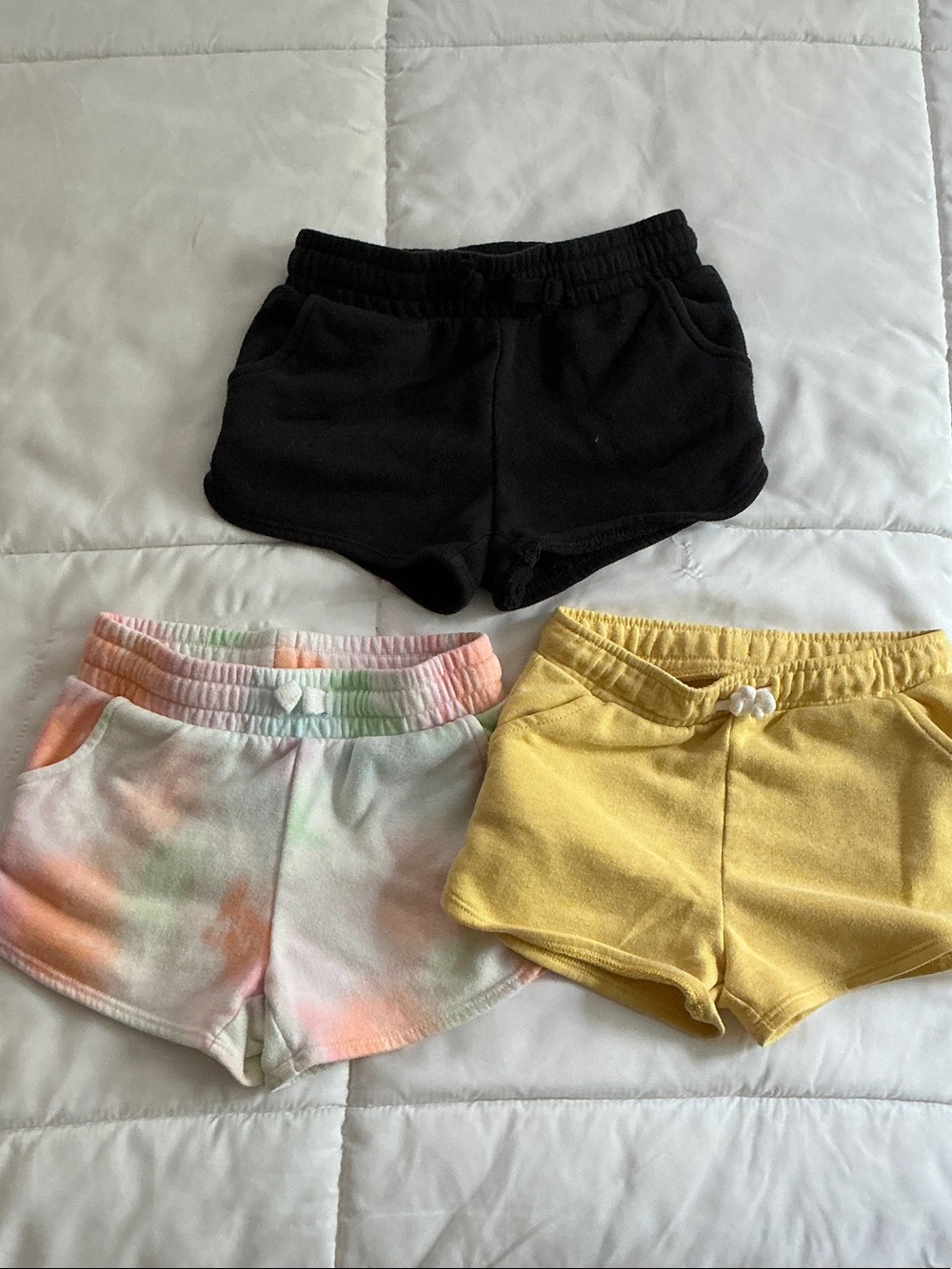 Old Navy Girls' Black, Yellow & Pastel Tie-Dye Shorts Trio